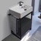 Console Sink Vanity With Ceramic Sink and Matte Black Drawer